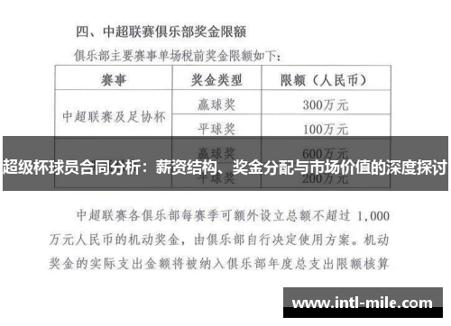 超级杯球员合同分析：薪资结构、奖金分配与市场价值的深度探讨